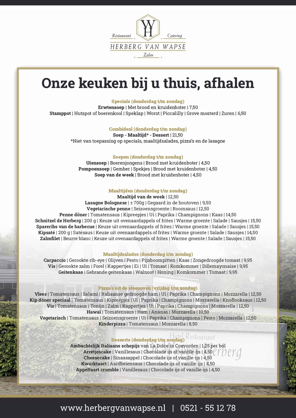 Herberg van Wapse afhaalmenu