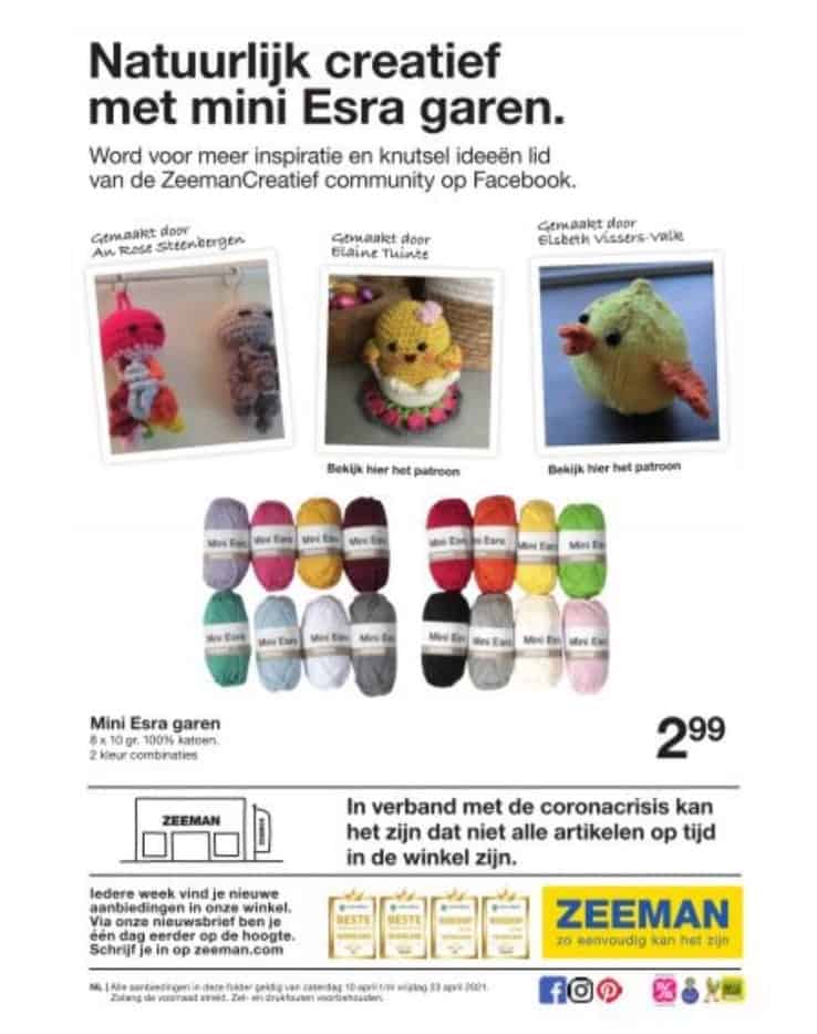 Advertentie Zeeman met Annies Haakwerkjes