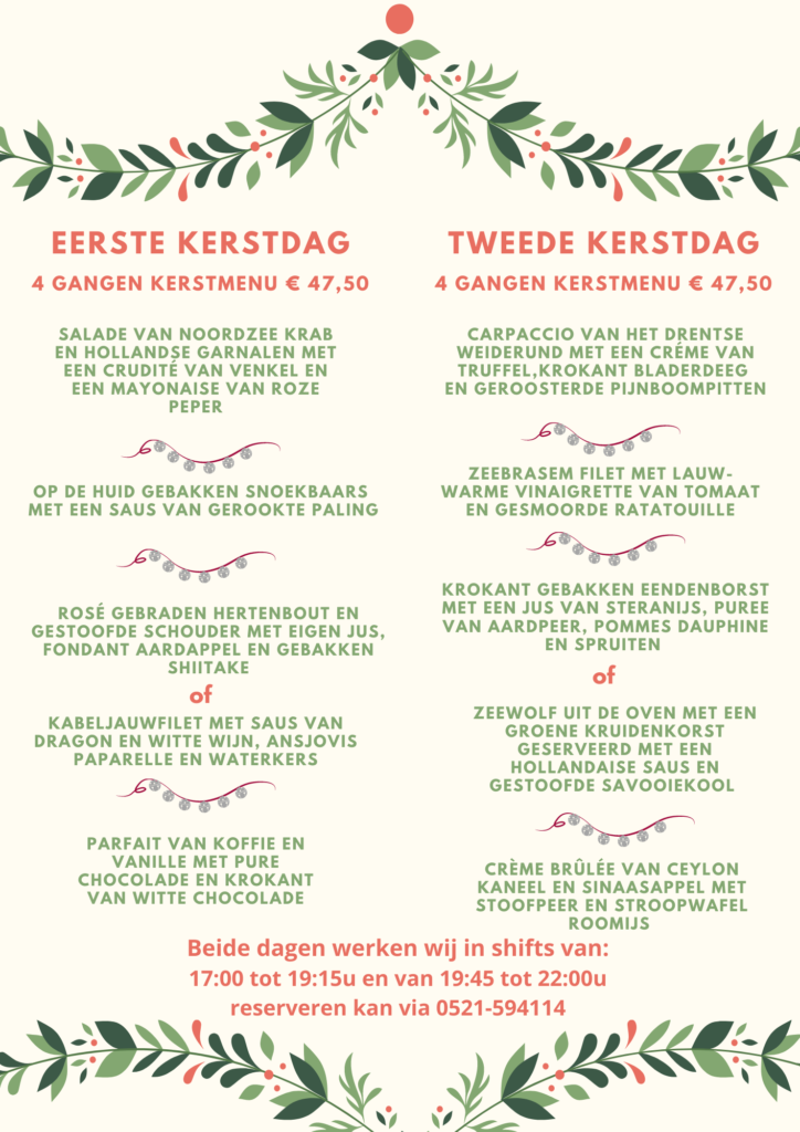 Kerst bij Landhotel - kerstmenu