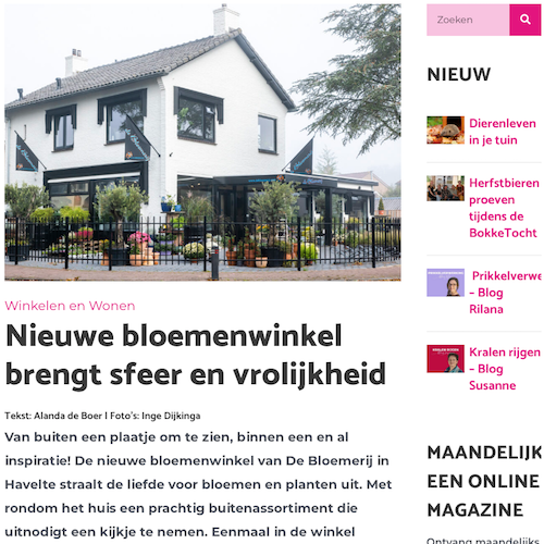 Artikel met interview en fotografie