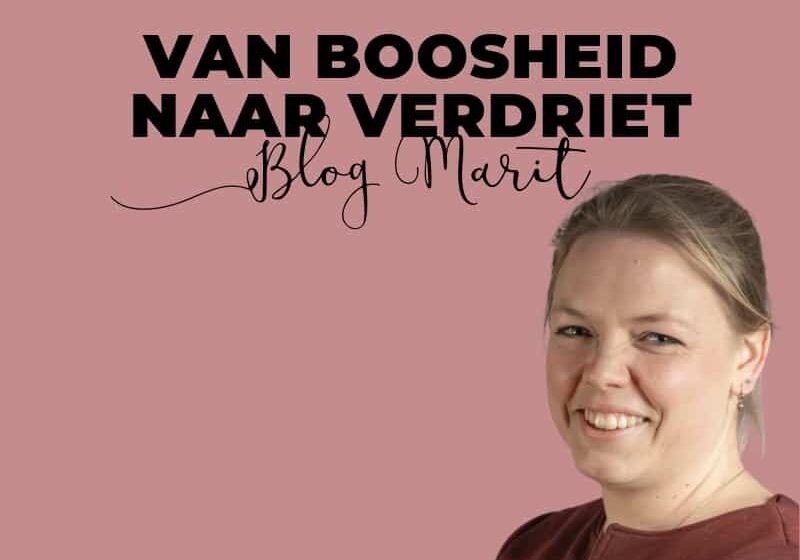 Blog Marit van boosheid naar verdriet